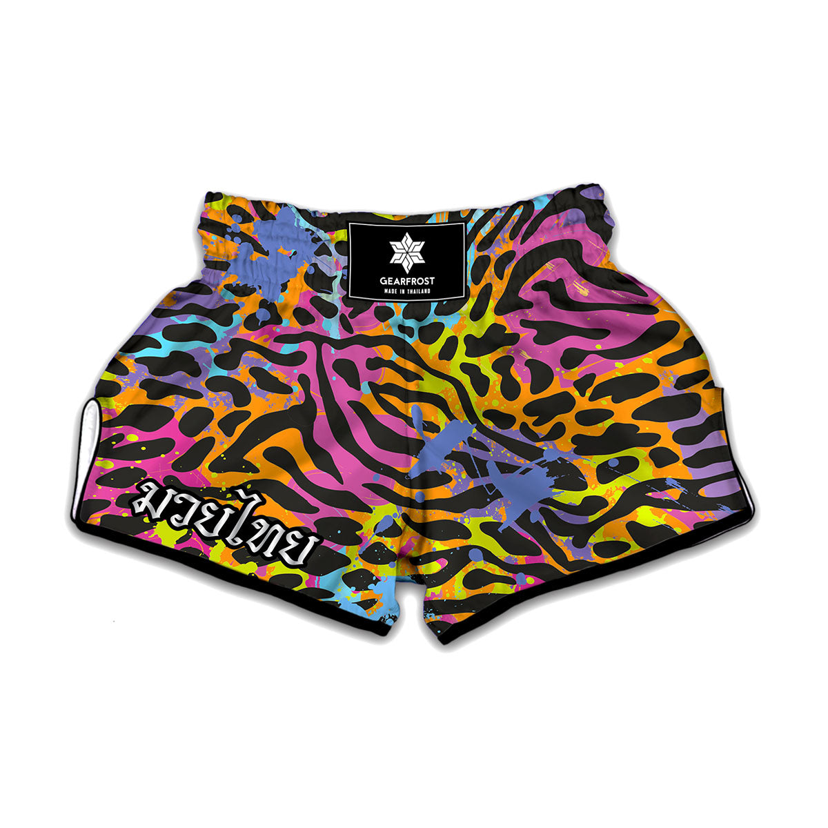 Colorful Zebra Leopard Pattern Print Muay Thai Boxing Shorts