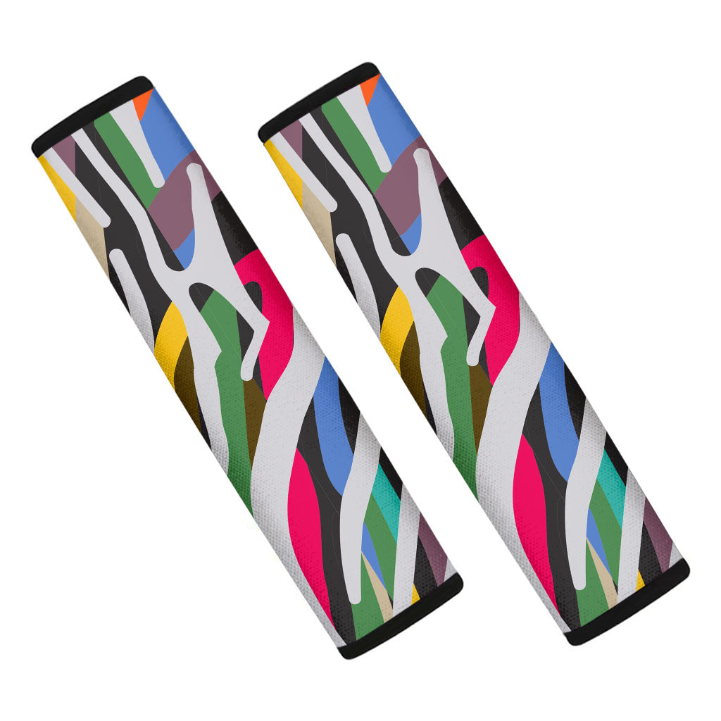 Colorful Zebra Pattern Print Car Seat Belt Covers