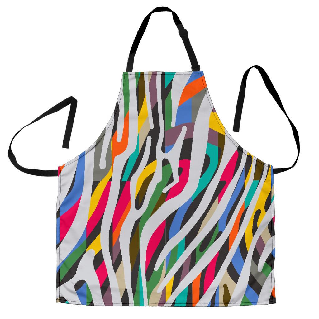 Colorful Zebra Pattern Print Men's Apron