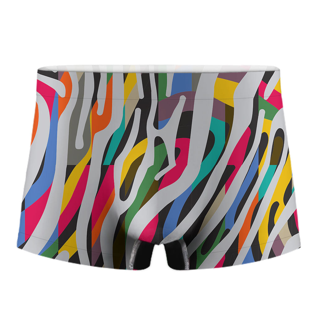 Colorful Zebra Pattern Print Men's Boxer Briefs