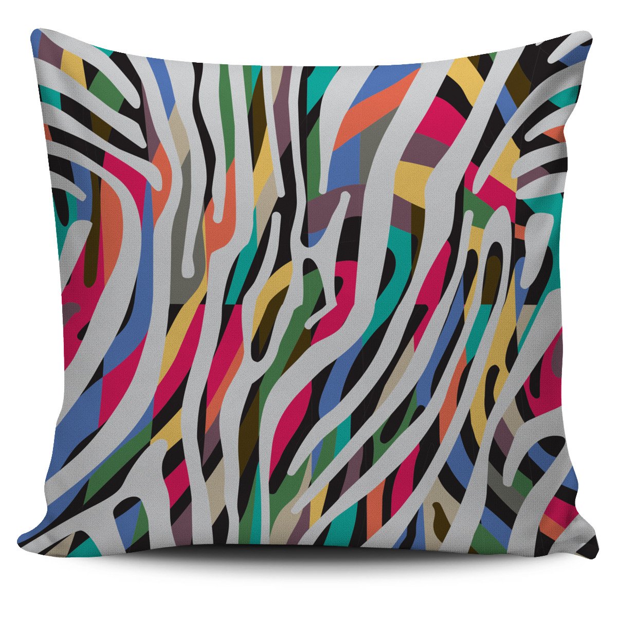 Colorful Zebra Pattern Print Pillow Cover