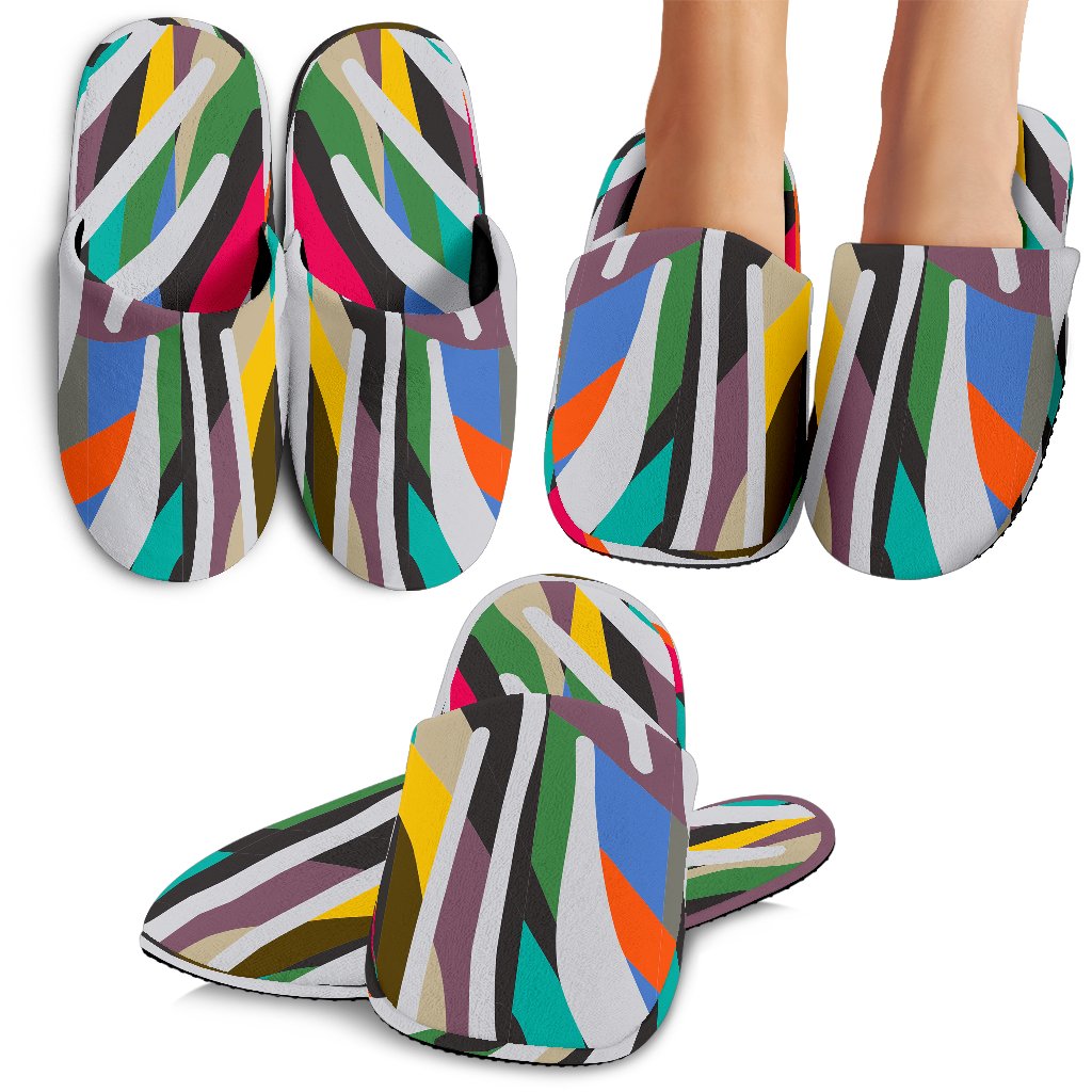 Colorful Zebra Pattern Print Slippers