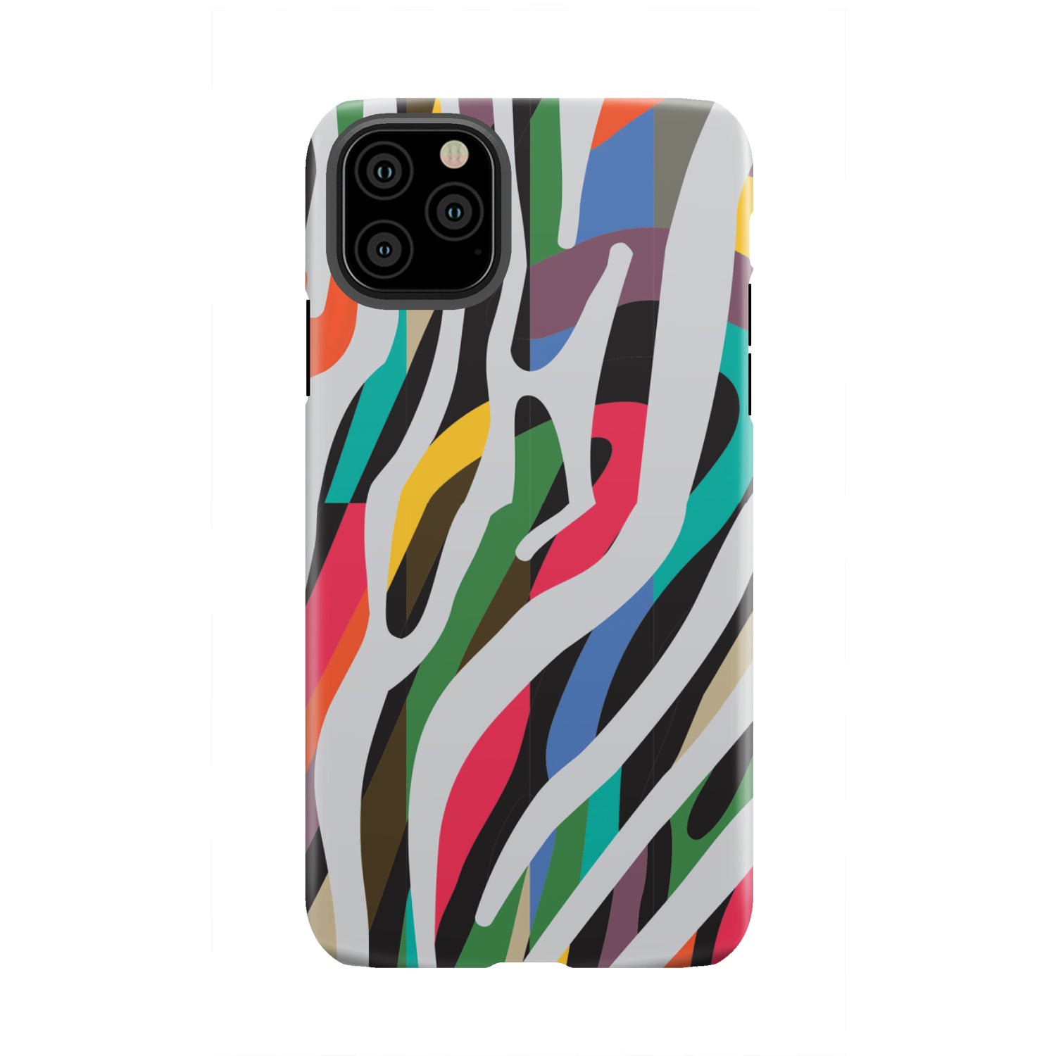 Colorful Zebra Pattern Print Tough Phone Case