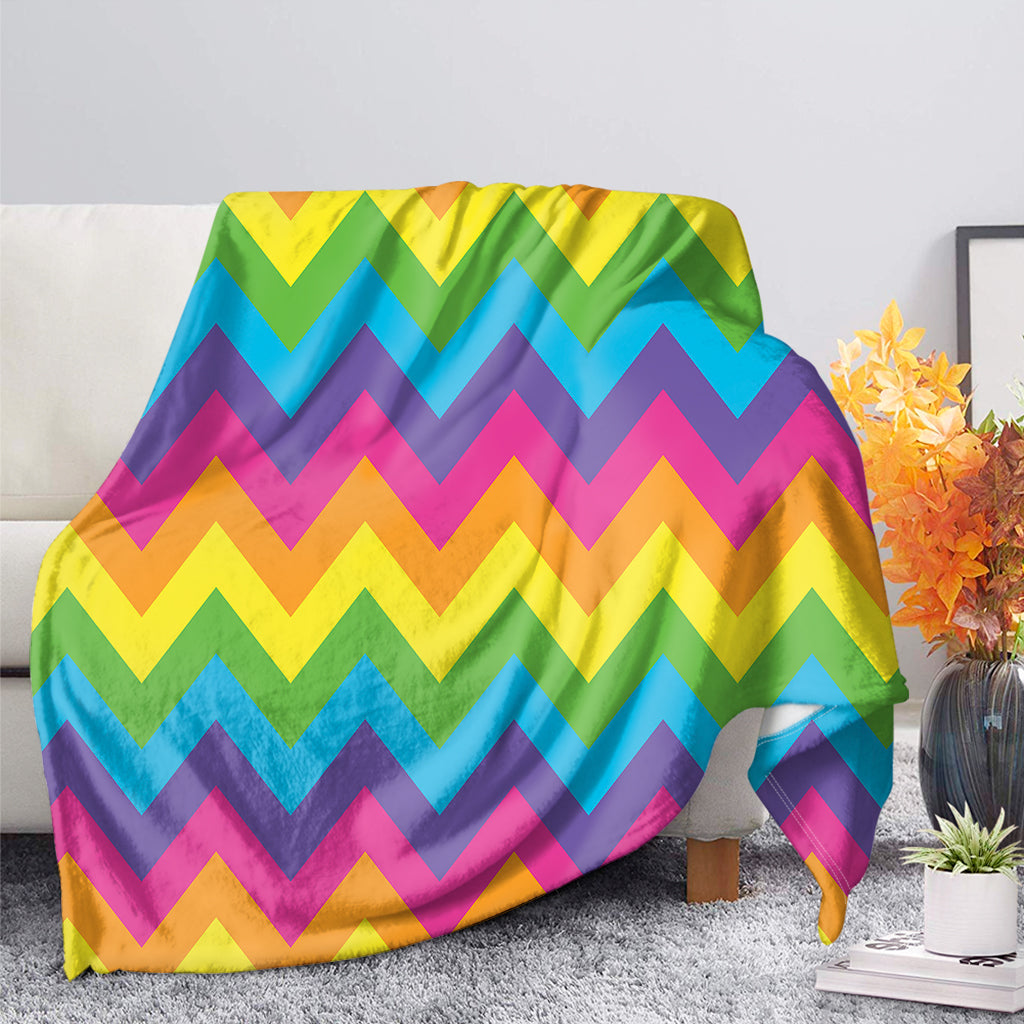 Colorful Zigzag Pattern Print Blanket