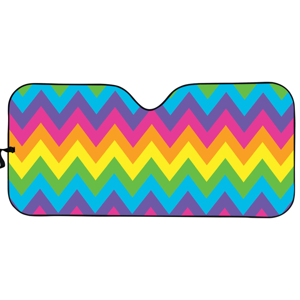 Colorful Zigzag Pattern Print Car Sun Shade