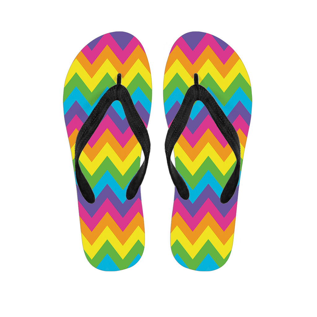 Colorful Zigzag Pattern Print Flip Flops