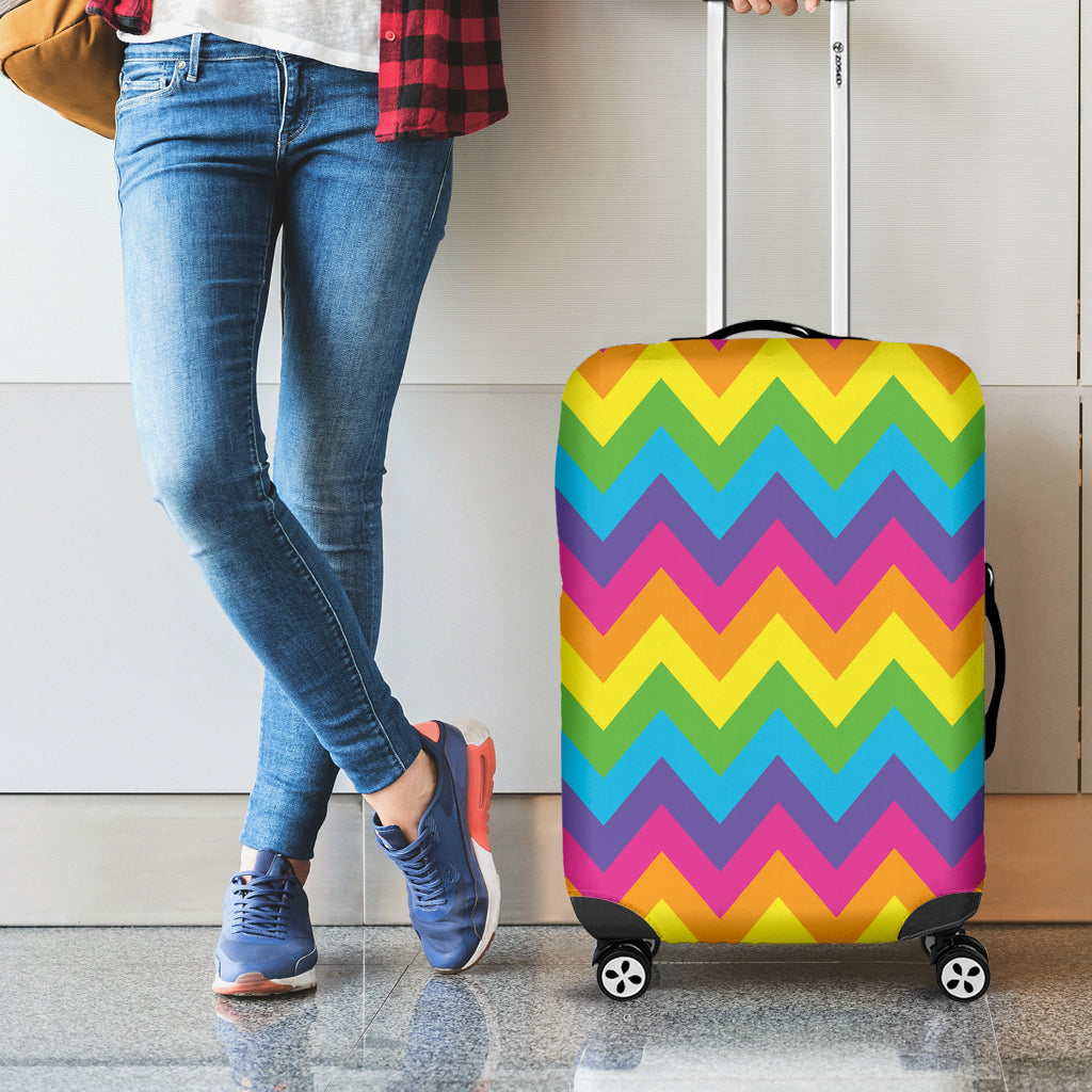 Colorful Zigzag Pattern Print Luggage Cover