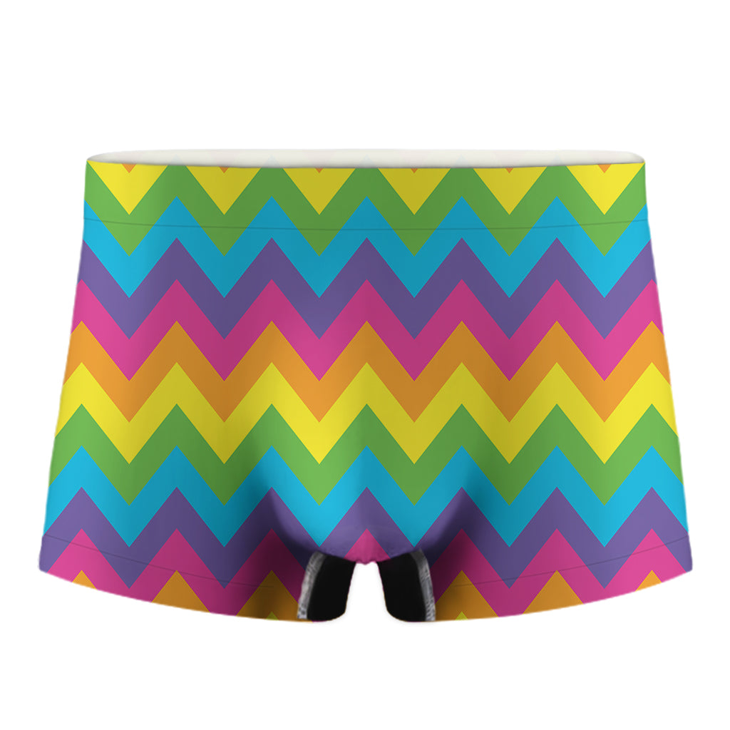 Colorful Zigzag Pattern Print Men's Boxer Briefs