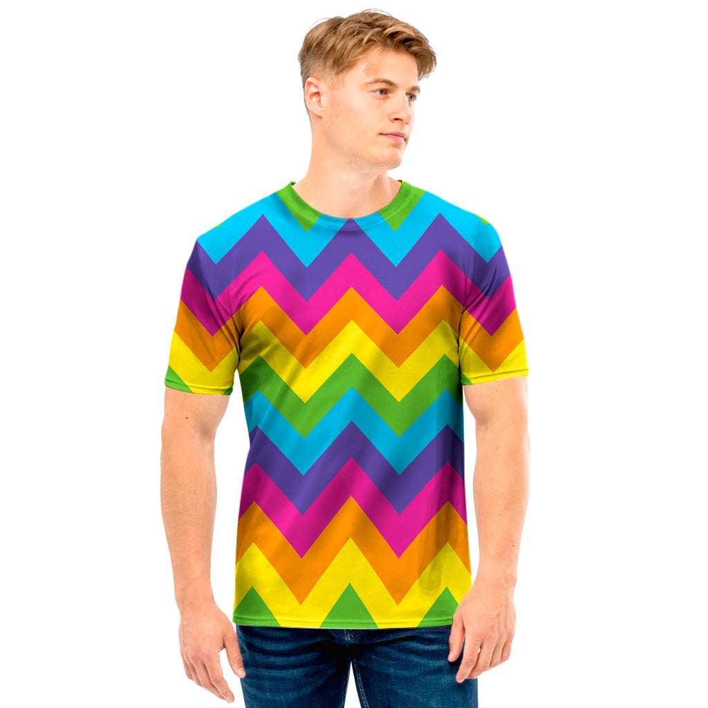 Colorful Zigzag Pattern Print Men's T-Shirt