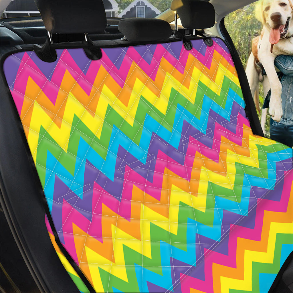 Colorful Zigzag Pattern Print Pet Car Back Seat Cover