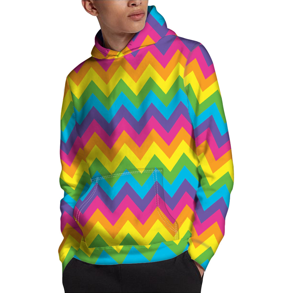 Colorful Zigzag Pattern Print Pullover Hoodie