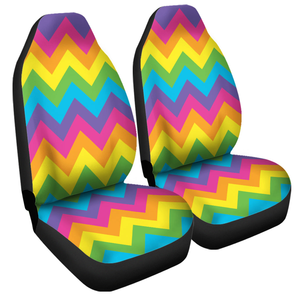 Colorful Zigzag Pattern Print Universal Fit Car Seat Covers