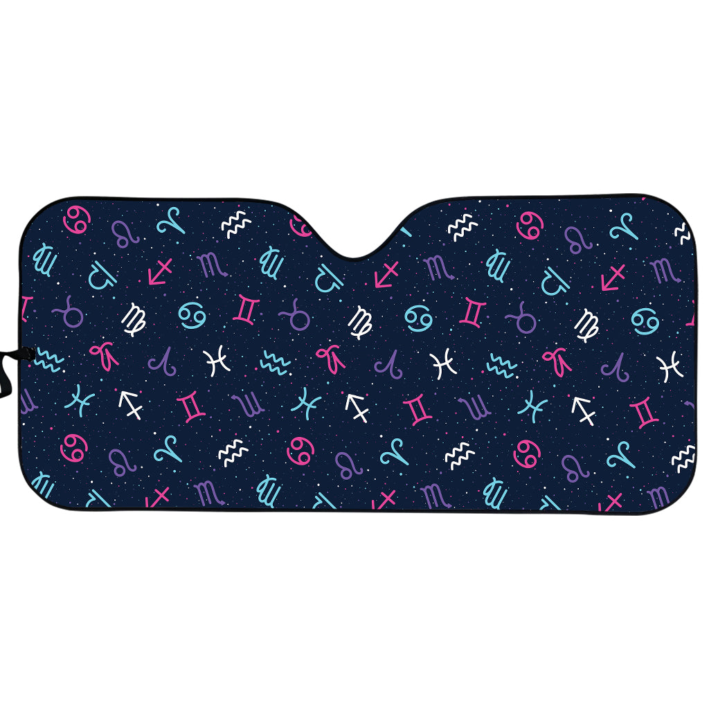 Colorful Zodiac Symbols Pattern Print Car Sun Shade