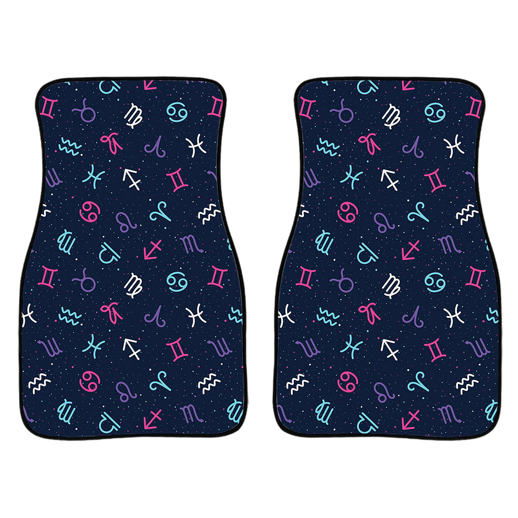 Colorful Zodiac Symbols Pattern Print Front Car Floor Mats