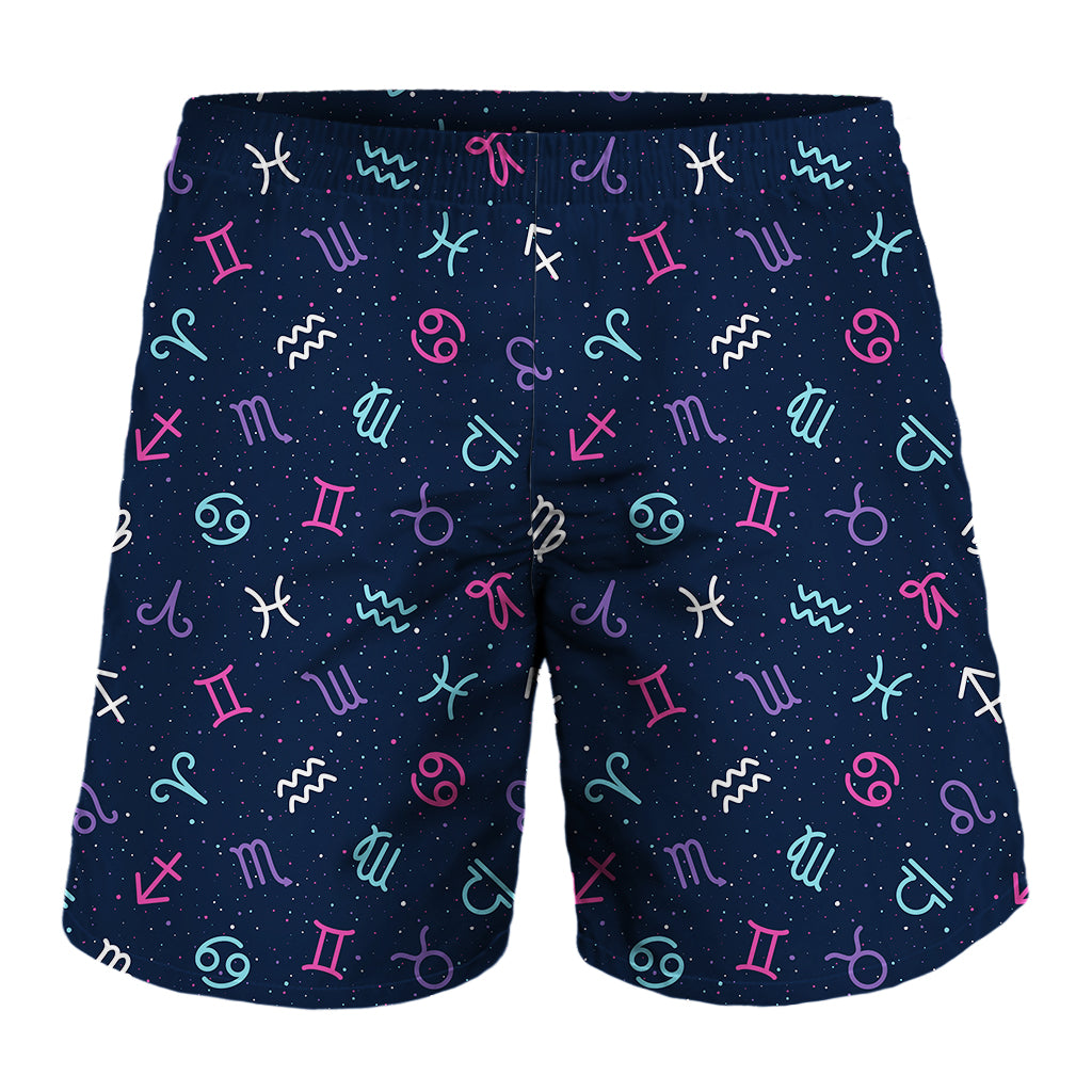 Colorful Zodiac Symbols Pattern Print Men's Shorts