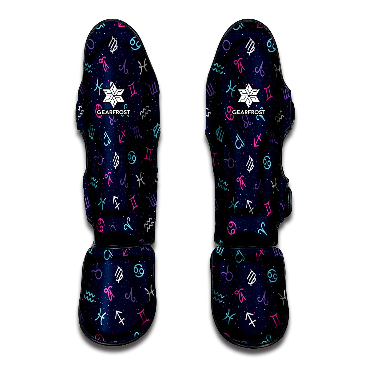 Colorful Zodiac Symbols Pattern Print Muay Thai Shin Guards