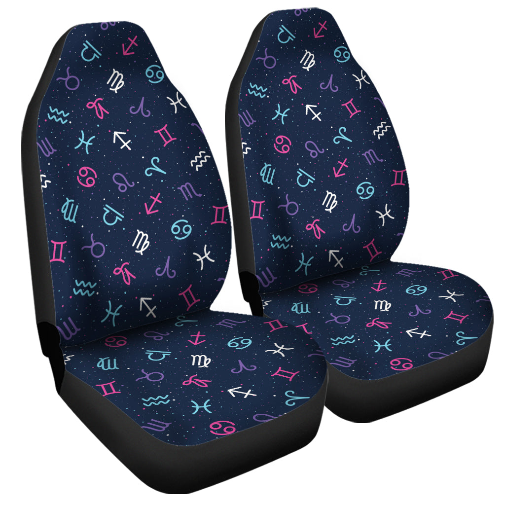 Colorful Zodiac Symbols Pattern Print Universal Fit Car Seat Covers