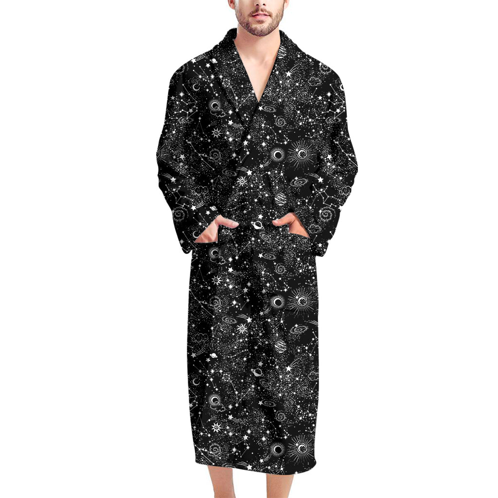 Constellation Galaxy Pattern Print Men's Bathrobe