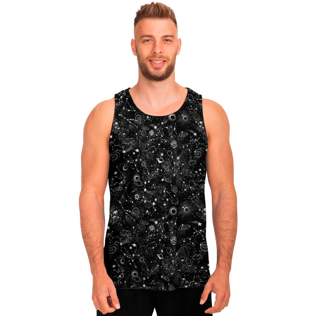 Constellation Galaxy Pattern Print Men's Tank Top