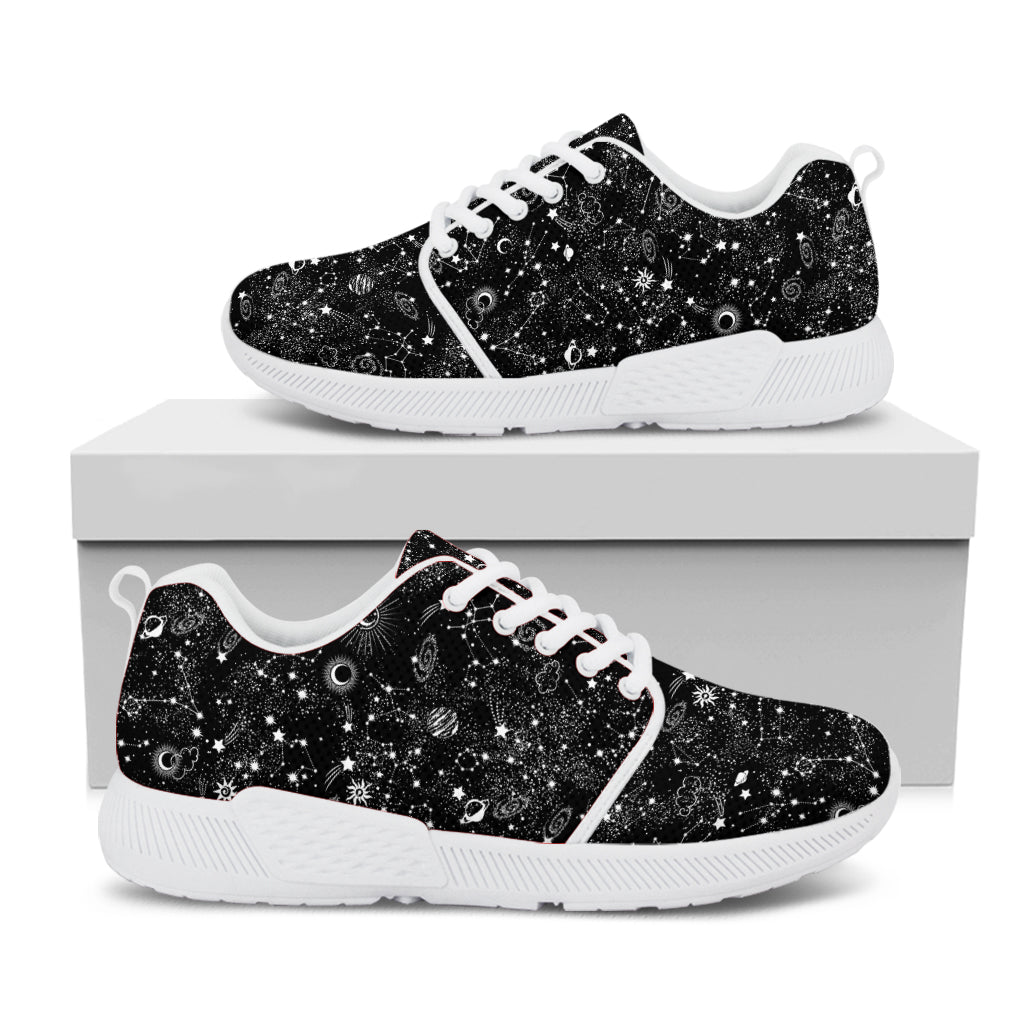 Constellation Galaxy Pattern Print White Athletic Shoes