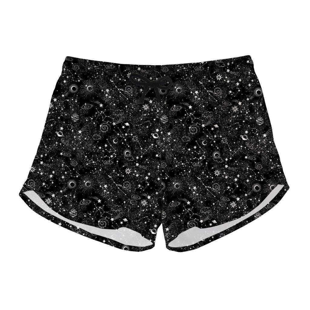 Constellation Galaxy Pattern Print Women's Shorts