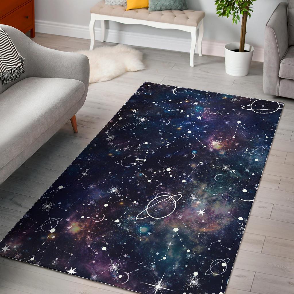 Constellation Galaxy Space Print Area Rug