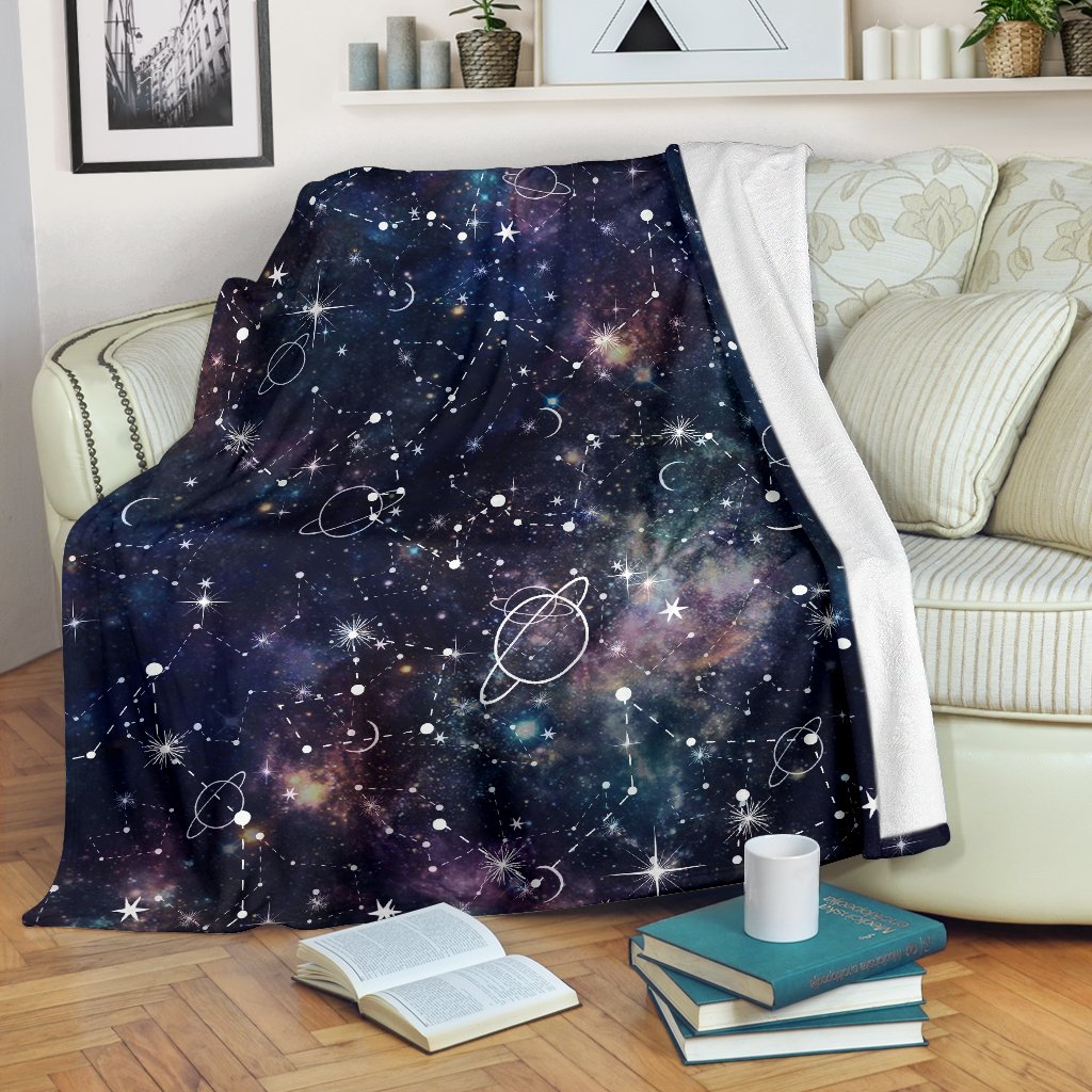 Constellation Galaxy Space Print Blanket