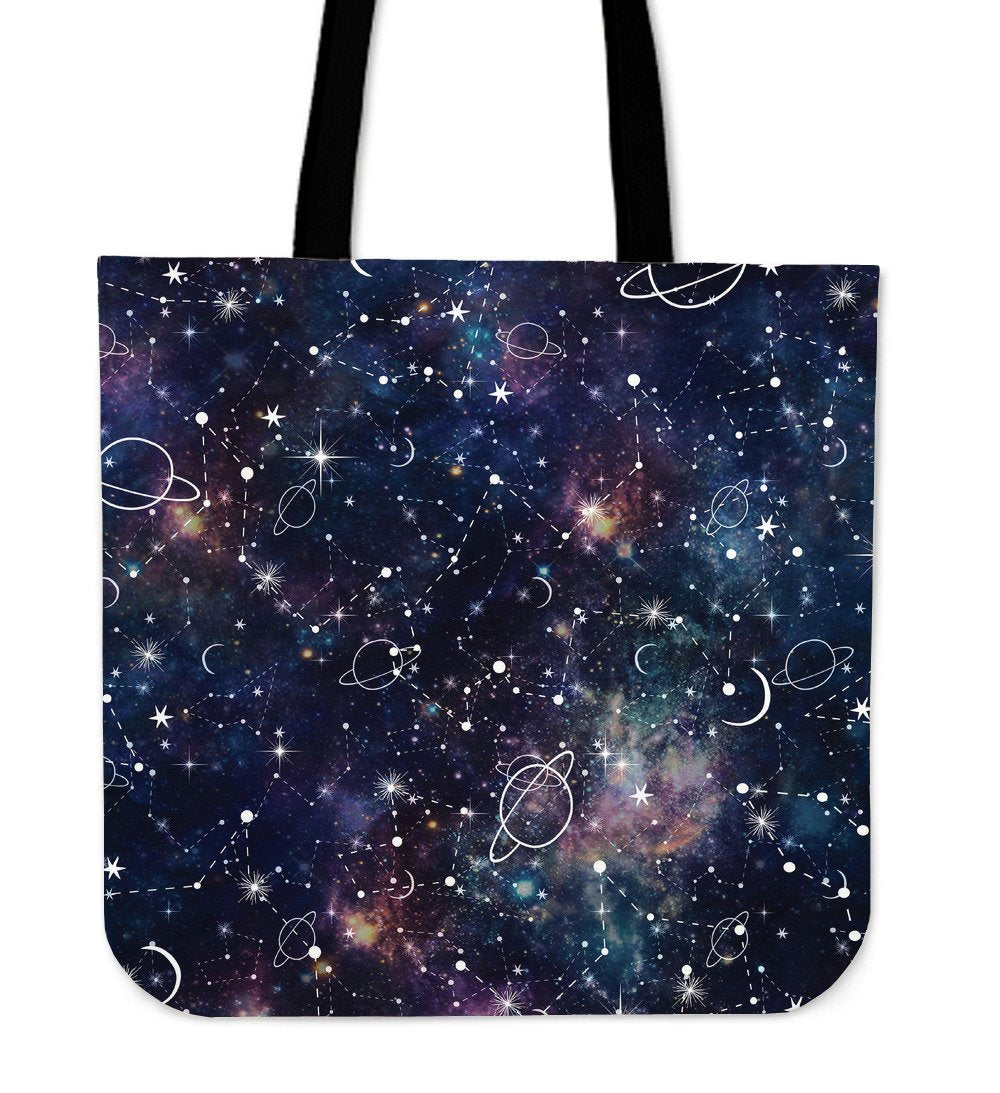 Constellation Galaxy Space Print Canvas Tote Bag