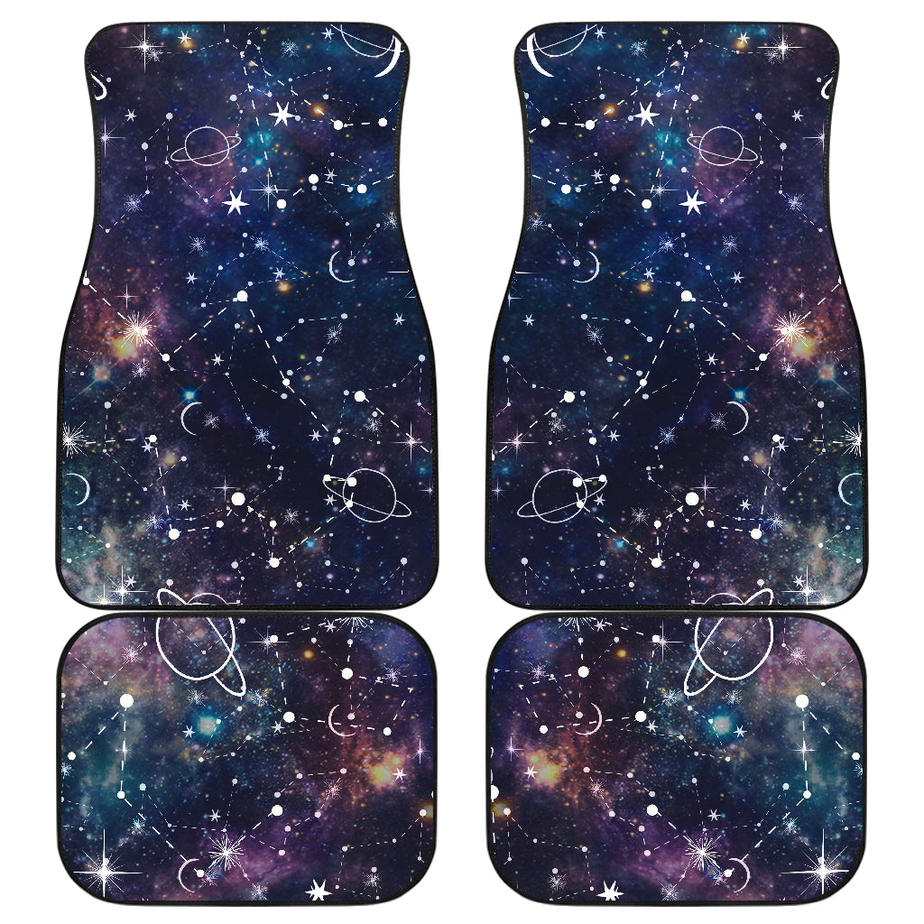 Constellation Galaxy Space Print Front and Back Car Floor Mats