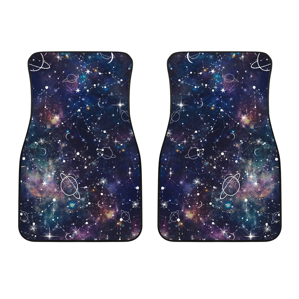 Constellation Galaxy Space Print Front Car Floor Mats