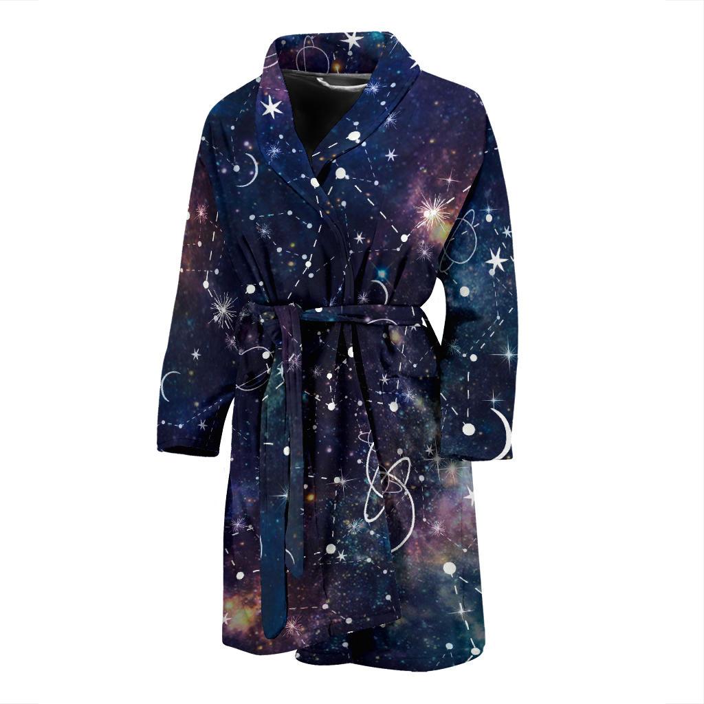 Constellation Galaxy Space Print Men's Bathrobe