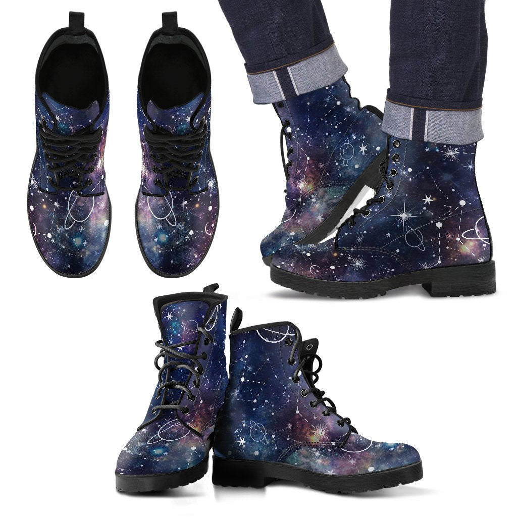 Constellation Galaxy Space Print Men's Boots