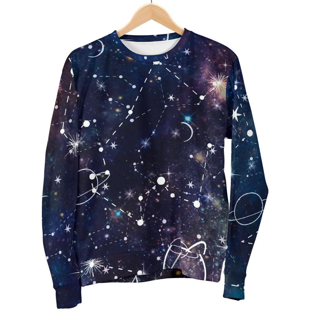 Constellation Galaxy Space Print Men's Crewneck Sweatshirt