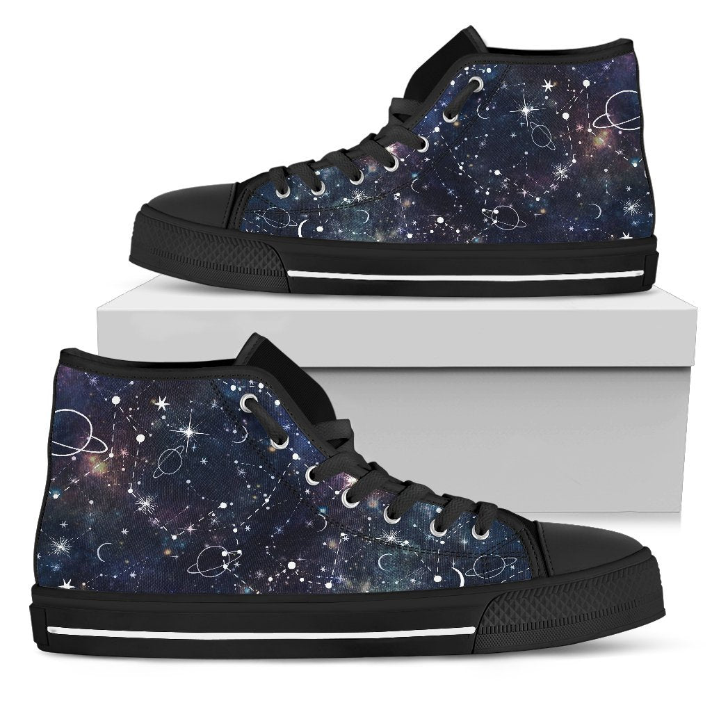 Constellation Galaxy Space Print Men's High Top Shoes