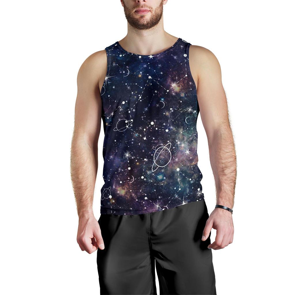 Constellation Galaxy Space Print Men's Tank Top