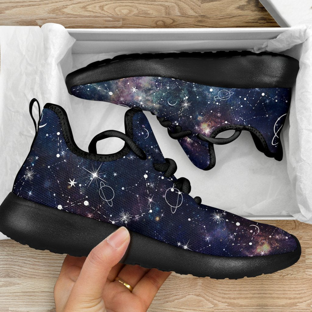 Constellation Galaxy Space Print Mesh Knit Shoes