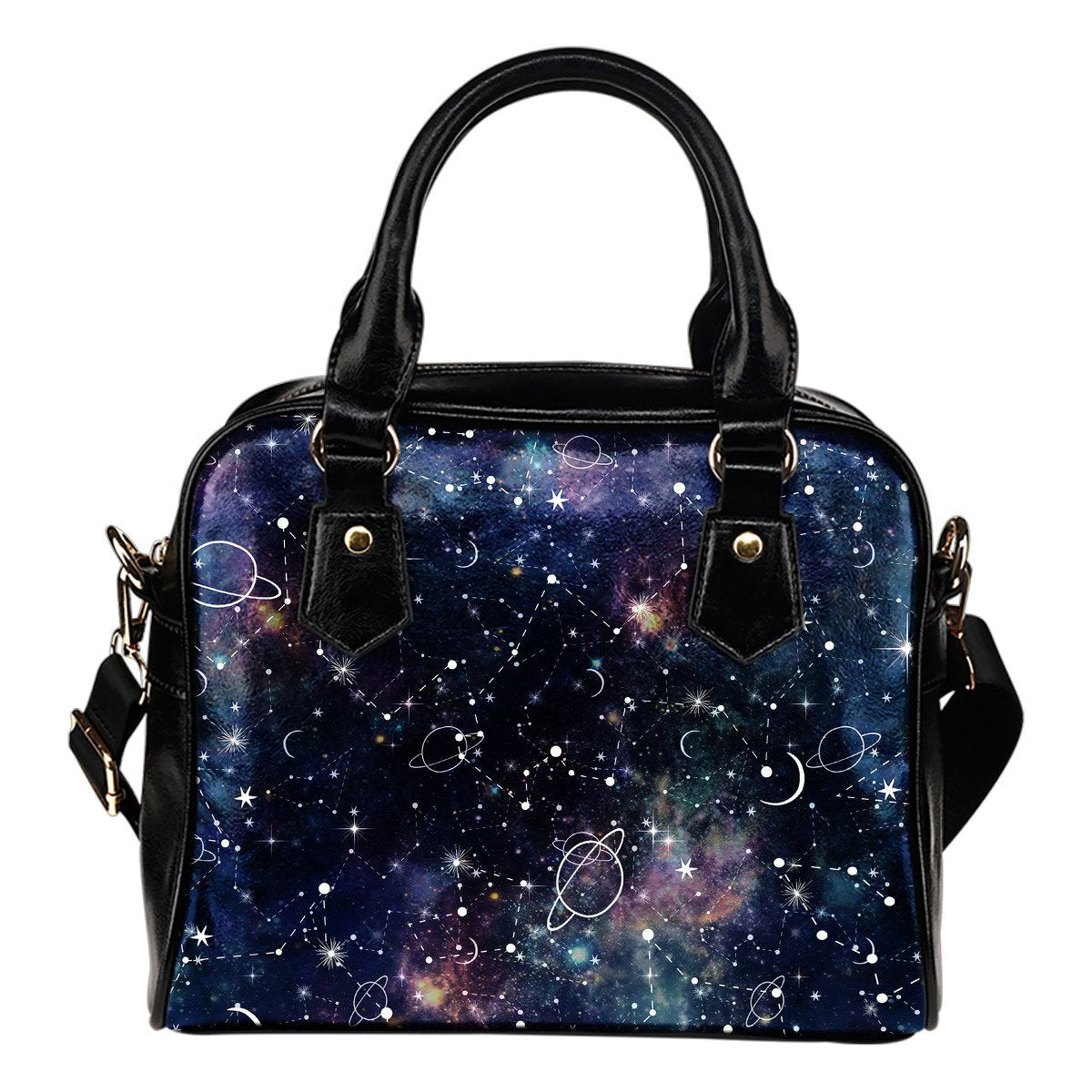 Constellation Galaxy Space Print Shoulder Handbag