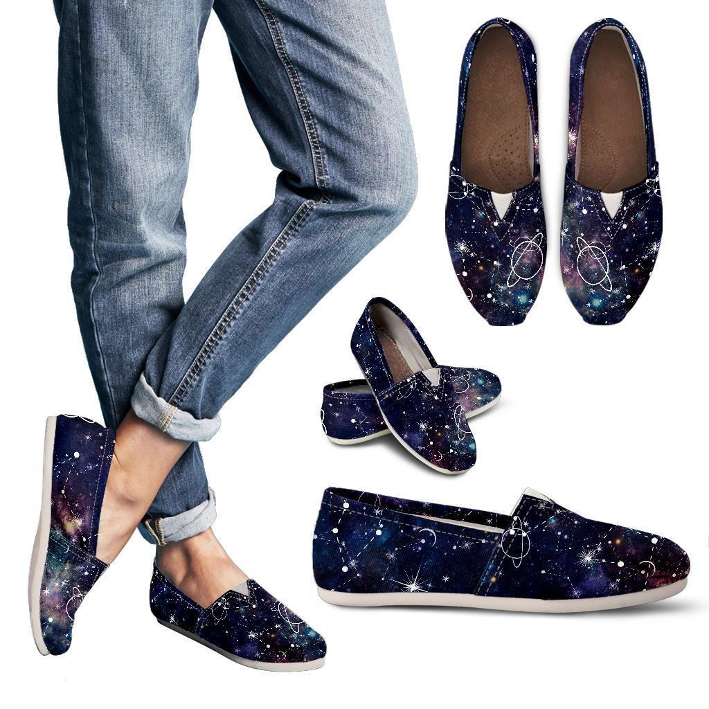 Constellation Galaxy Space Print Women's Casual Canvas Shoes