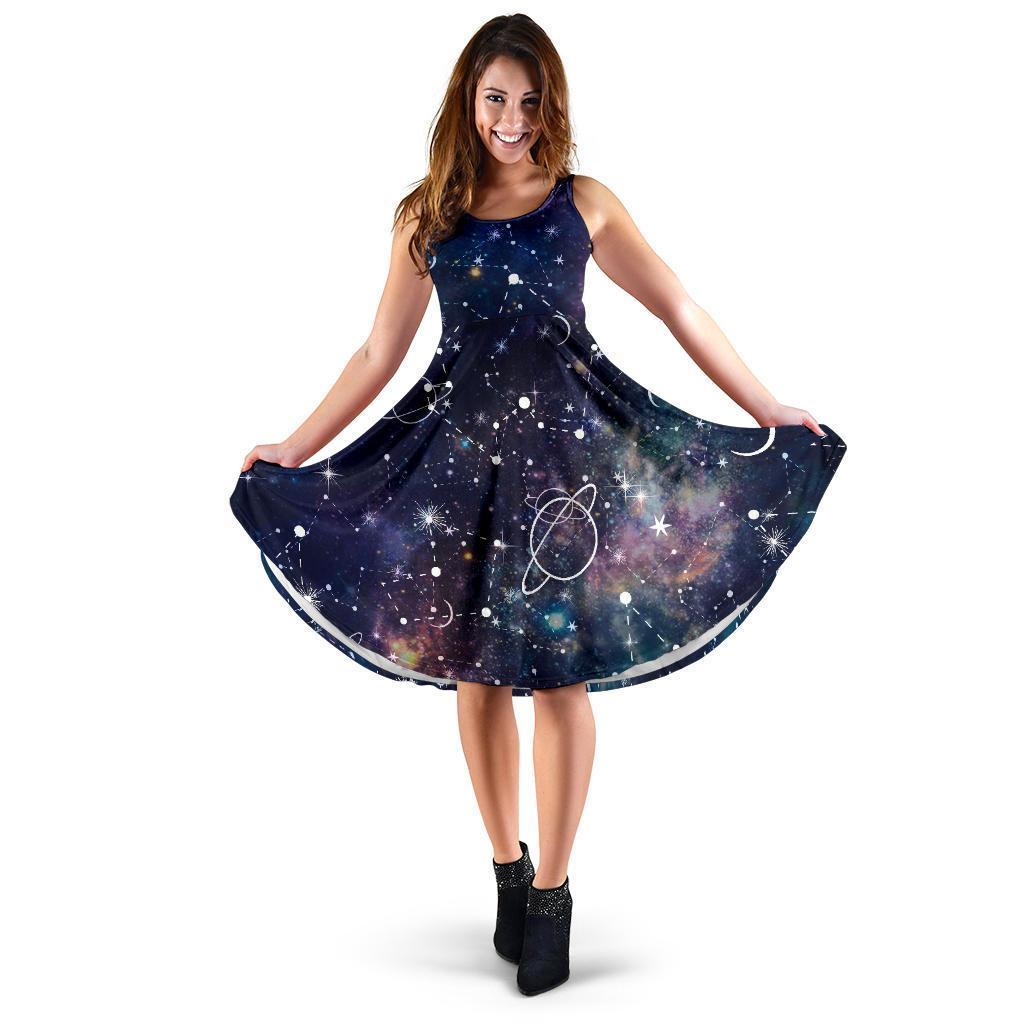 Constellation Galaxy Space Print Women's Dress