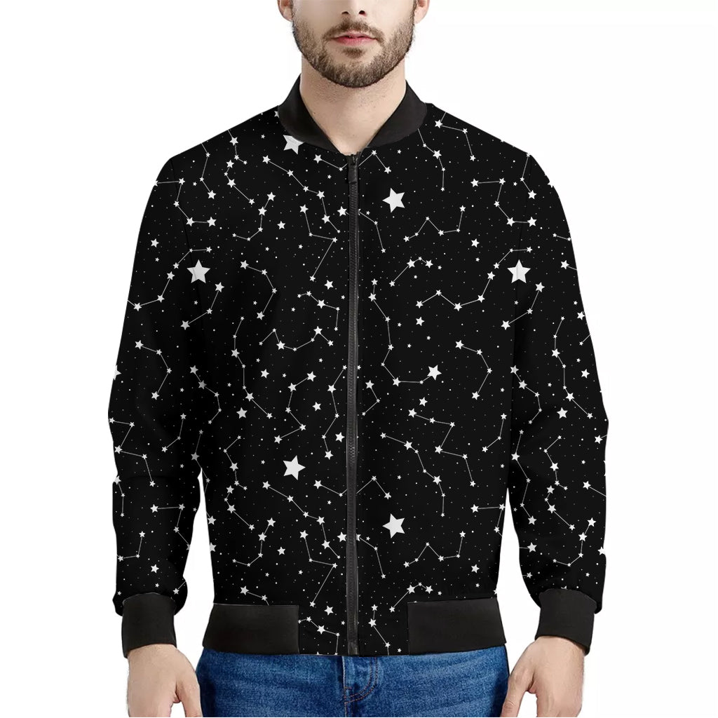 Constellation Sky Map Pattern Print Men's Bomber Jacket