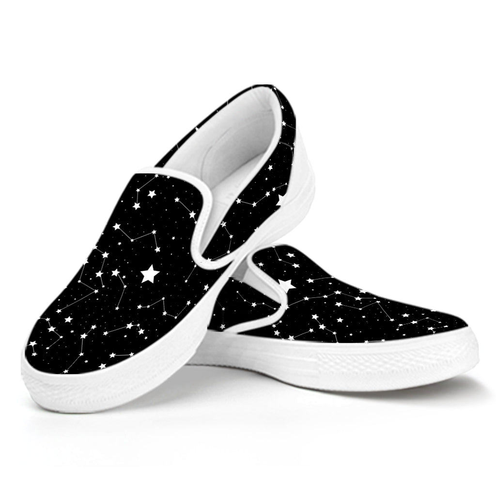 Constellation Sky Map Pattern Print White Slip On Shoes