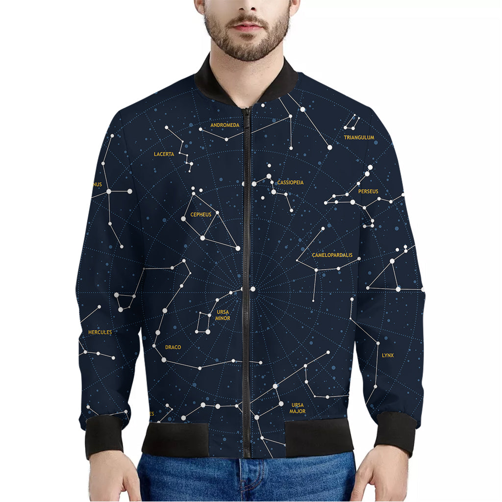 Constellation Sky Map Print Men's Bomber Jacket