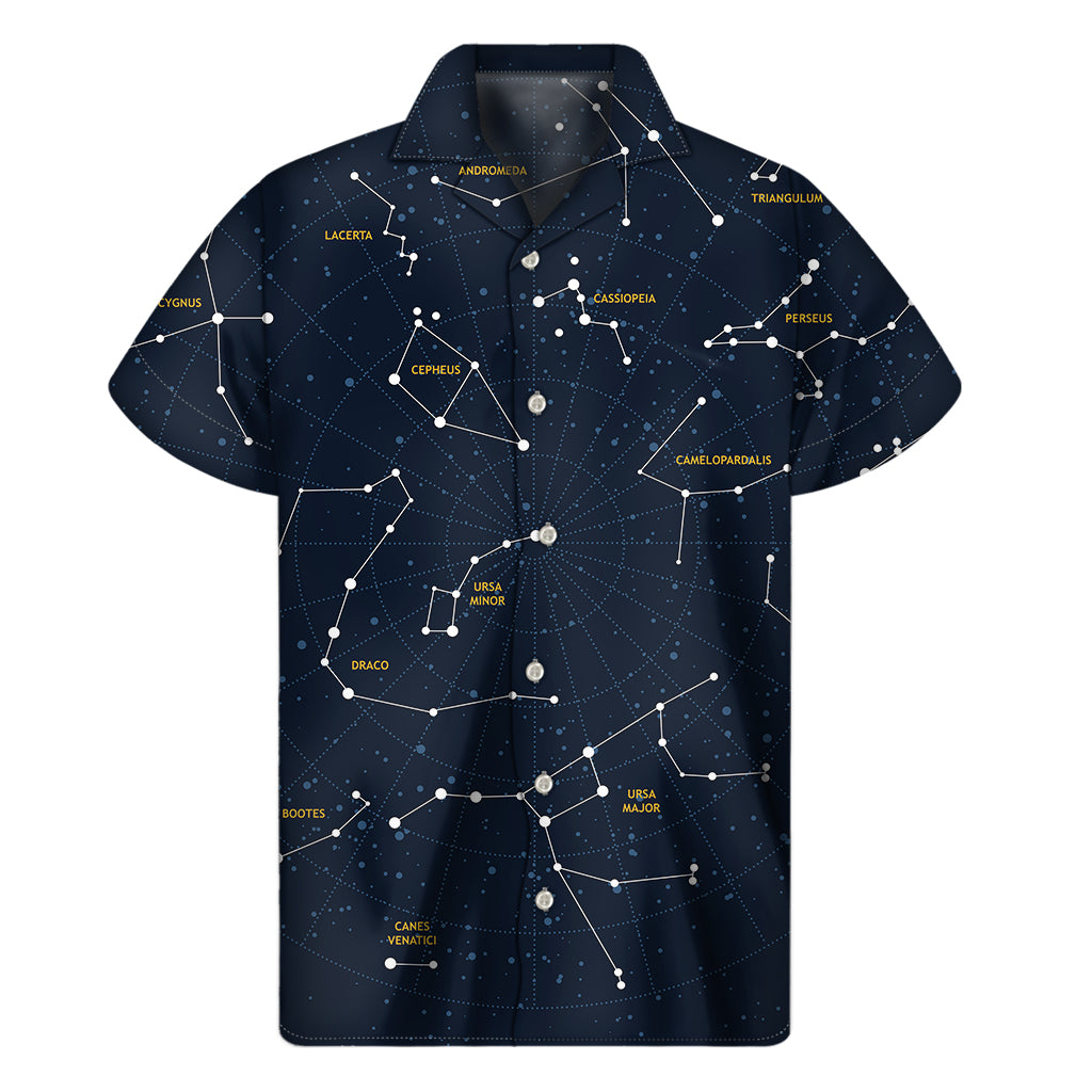 Constellation Sky Map Print Men's Short Sleeve Shirt