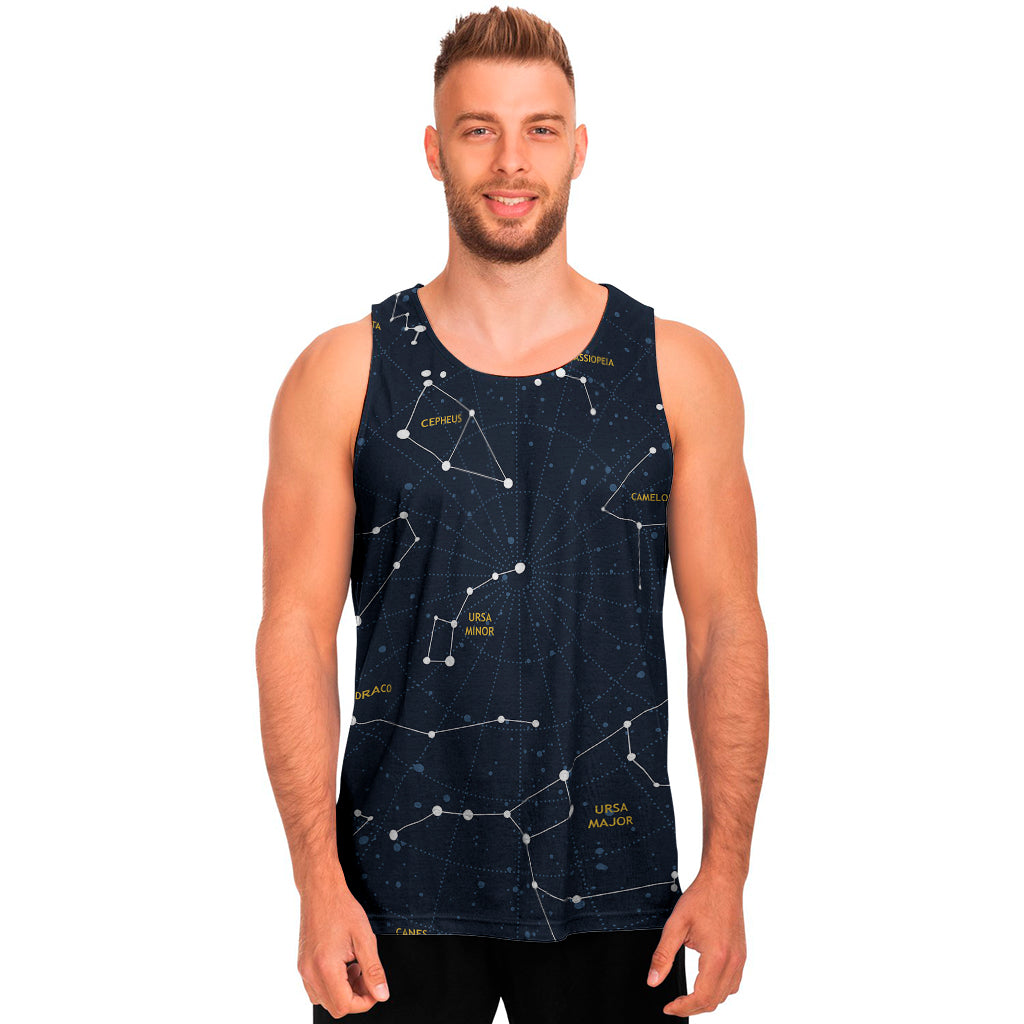 Constellation Sky Map Print Men's Tank Top