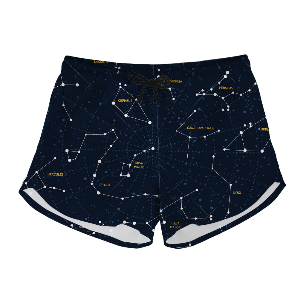 Constellation Sky Map Print Women's Shorts