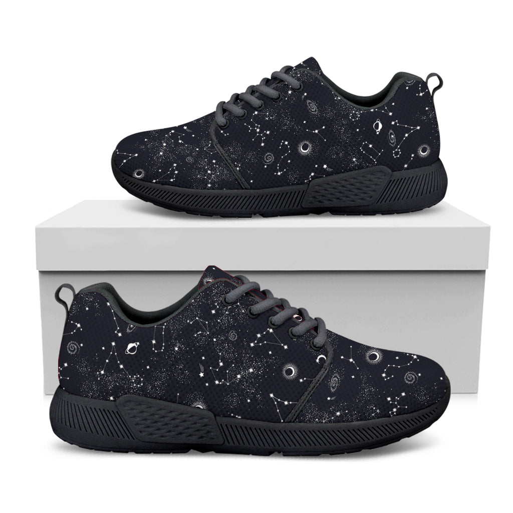 Constellation Space Pattern Print Black Athletic Shoes