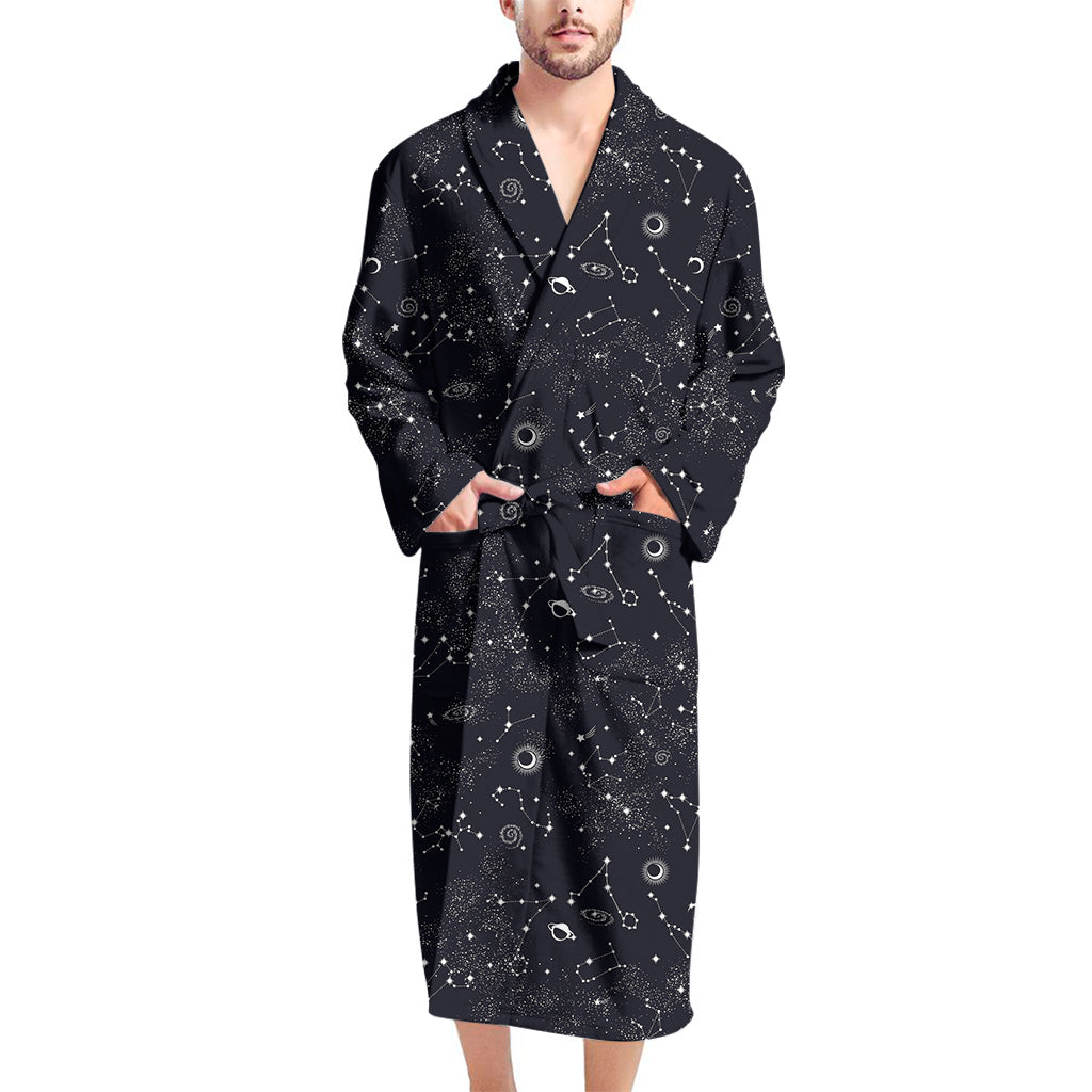 Constellation Space Pattern Print Men's Bathrobe