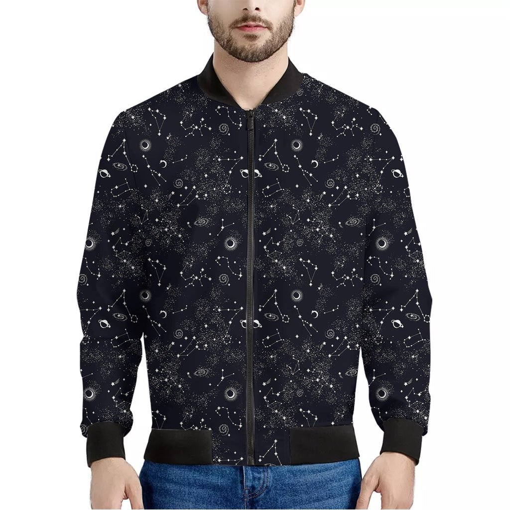 Constellation Space Pattern Print Men's Bomber Jacket