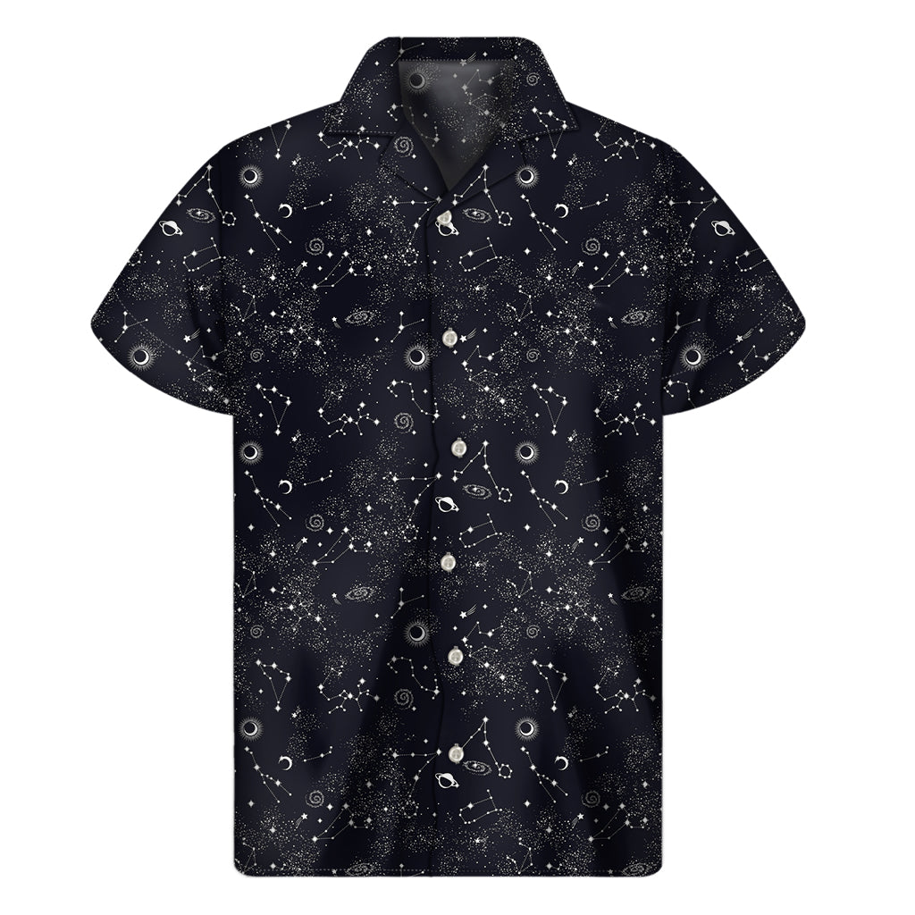 Constellation Space Pattern Print Men's Short Sleeve Shirt