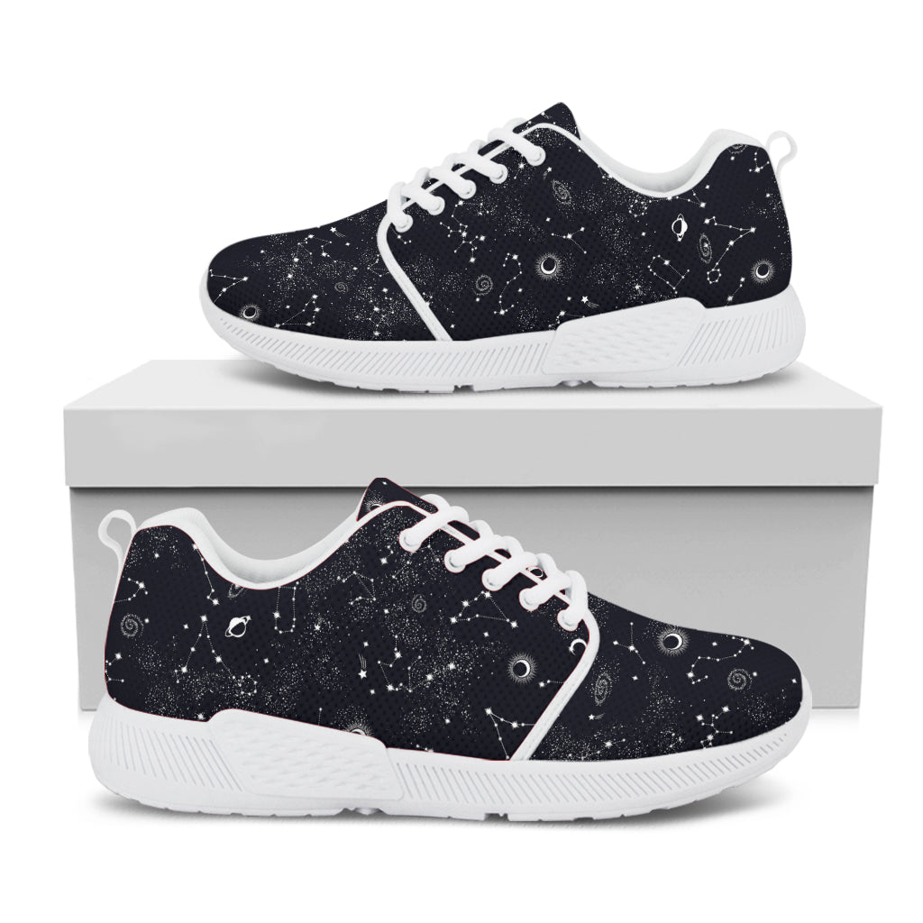 Constellation Space Pattern Print White Athletic Shoes